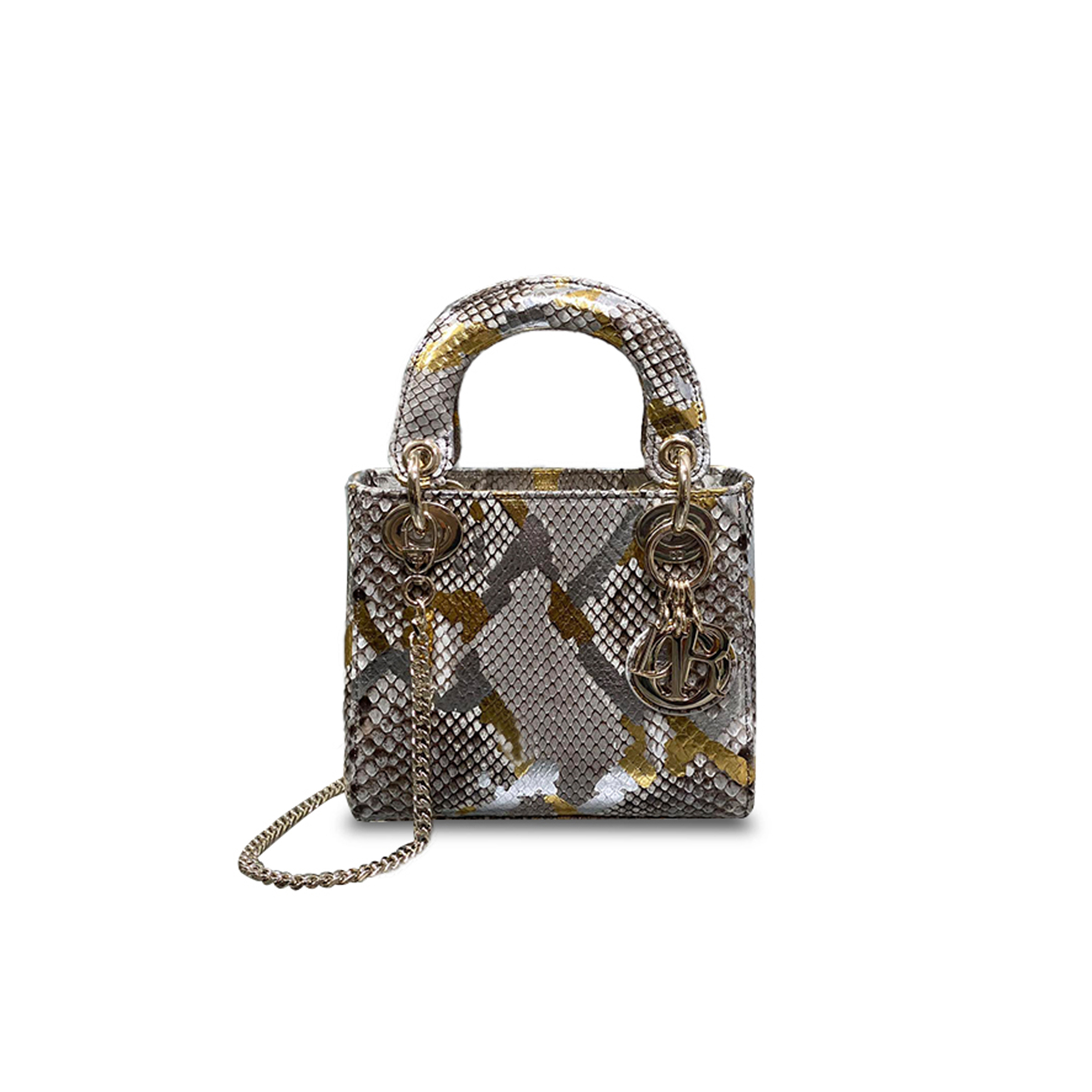 D*or snakeskin mini lady D*or bag  (17*15*7cm)